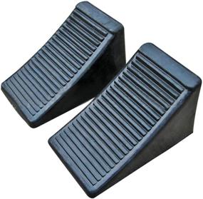 img 4 attached to 🚧 Fasmov Heavy Duty Solid Rubber Wheel Chocks - Pack of 2