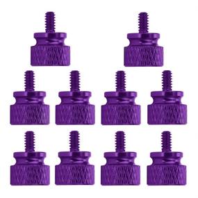 img 3 attached to 💜 YATENG 10-pcs Purple Anodized Aluminum Computer Case Thumbscrews (6-32 Thread) for Computer Cover/Power Supply/PCI Slots/Hard Drives - DIY Personality Modification & Beautification