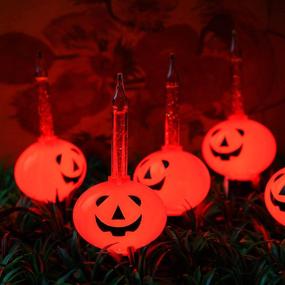 img 4 attached to HAYATA 8 Count Halloween Pumpkin Bubble Lights - Vintage Orange 7.1ft String Light for Indoor Decor - Fairy Halloween Lighting for Indoor, Bedroom, House, Party Decorations