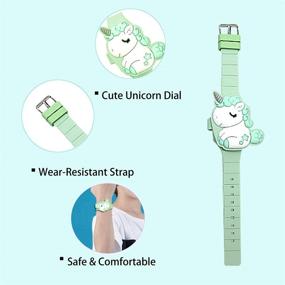img 2 attached to 3D Cartoon Unicorn Watch for Girls, Digital LED Learning Timepiece with 🦄 Clamshell Design, Ideal Gift for 3-8 Year Olds - Best Birthday Present and Toy