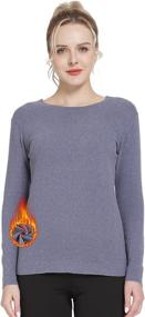 img 4 attached to 🔥 Warm and Cozy: MANCYFIT Womens Thermal Top - Double Fleece Lined Shirts for Ultimate Comfort