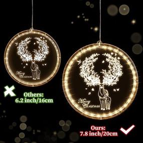 img 2 attached to 🦌 Enhance Your Holiday Ambience with Enlarged LED Christmas Window Lights Decorations – Perfect for Indoor and Outdoor Décor, Battery Operated (Elk Design)