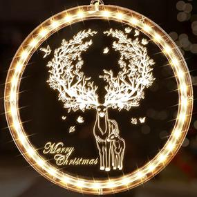 img 4 attached to 🦌 Enhance Your Holiday Ambience with Enlarged LED Christmas Window Lights Decorations – Perfect for Indoor and Outdoor Décor, Battery Operated (Elk Design)