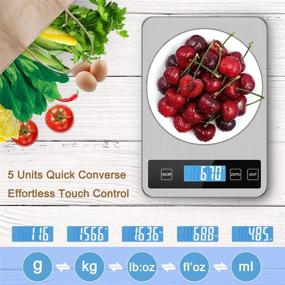 img 3 attached to Highly Accurate Cop Rose 22lb Digital Food Scale with Tare, LCD Display, Stainless Steel & Tempered Glass - Perfect for Cooking and Baking