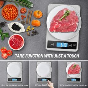 img 2 attached to Highly Accurate Cop Rose 22lb Digital Food Scale with Tare, LCD Display, Stainless Steel & Tempered Glass - Perfect for Cooking and Baking