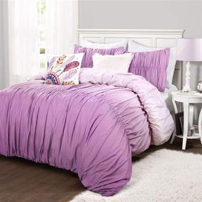 img 4 attached to 🌈 Lush Decor Purple Umbre Fiesta Comforter Set, Full/Queen - 5 Piece Bedding Set