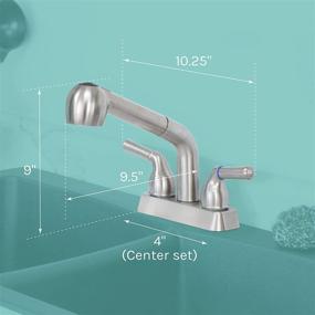 img 3 attached to 🚰 JS Jackson Supplies Dual Handle Pull Out Faucet, Stainless Steel Finish, 4 Inch Center Set, Universal Kitchen/Laundry Tub ABS Plastic Faucet with Spray Setting