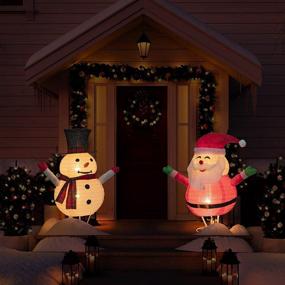 img 3 attached to Hiboom Lighted Snowman Christmas Decorations: 2.3Ft Collapsible Snowman with 5W Bright Bulbs - Indoor/Outdoor Pre-Lit Pop Up Snowman Décor for Xmas