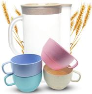 🥛 unbreakable lightweight wheat cups with pitcher design логотип