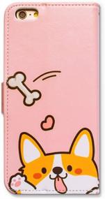 img 2 attached to 🐶 Cute Yellow Dog Pink Wallet Flip Leather Cover Case with Credit Card ID Card Slot & Kickstand for iPod Touch 7/6/5