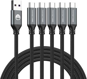 img 4 attached to 🔌 5-Pack 6ft USB Type-C Cable - Fast Charging 3A Rapid Charger, Quick Cord with Type C to A Cable 6 Foot - Compatible with Galaxy S10 S9 S8 Plus, Braided Fast Charging Cable for Note 10 9 8, LG V50 V40 G8 G7 (Grey)