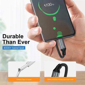 img 3 attached to 🔌 5-Pack 6ft USB Type-C Cable - Fast Charging 3A Rapid Charger, Quick Cord with Type C to A Cable 6 Foot - Compatible with Galaxy S10 S9 S8 Plus, Braided Fast Charging Cable for Note 10 9 8, LG V50 V40 G8 G7 (Grey)