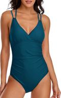 👗 flattering women's v-neck one piece swimsuits: tummy control, crosscriss back, vintage style – sizes s-xxl logo