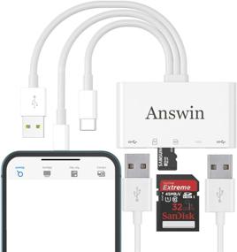img 4 attached to 📲 Answin 5-in-1 USB C SD Card Reader: USB/SD Memory Card Reader for Phone, Android, MacBook, Camera, Computer - Supports SD/Micro SD/SDHC/SDXC/MMC & USB OTG