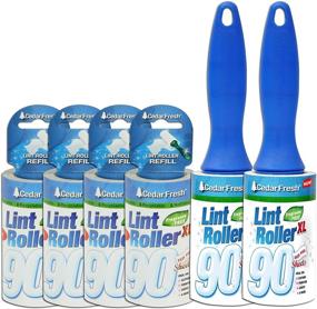 img 1 attached to 🏠 Household Essentials Cedar Fresh 2-Pack Lint Rollers for Pet Hair and Dust Removal - Includes 2 Rollers with 4 Refills