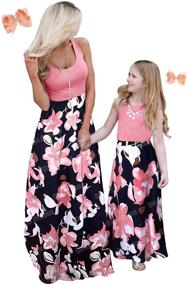 img 4 attached to Qin Orianna Floral Family Matching Mother-Daughter Dresses