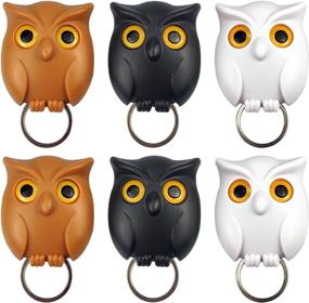 img 4 attached to 🦉 6 PCS Owl Keychain: Magnetic Key Holder Hook with Automatic Open Close Owl Eyes - Perfect Wall or Door Key Hanger for Family and Friends