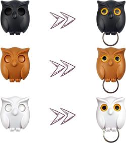 img 1 attached to 🦉 6 PCS Owl Keychain: Magnetic Key Holder Hook with Automatic Open Close Owl Eyes - Perfect Wall or Door Key Hanger for Family and Friends