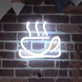 img 3 attached to ☕ LED Neon Coffee Cup Sign for Coffee Bar Beer Pub 9.85" x 8.66" (25cmX22cm) - Ideal Coffee Signs for Shops, Hotels, and Liquor Stores. No Toxic Neon. (White)