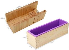 img 1 attached to 🛁 Pure Vie Adjustable Bamboo Soap Mold Loaf Cutter Set (Large Size) + Rectangle Soap Silicone Loaf Mold Wood Box - 42oz Soap Cake Making Supplies - Handmade Craft Soap Making Kitchen Tool