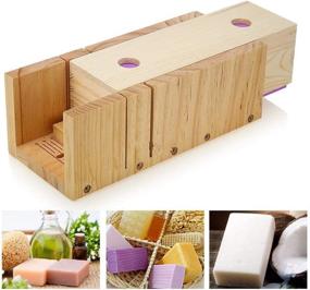 img 3 attached to 🛁 Pure Vie Adjustable Bamboo Soap Mold Loaf Cutter Set (Large Size) + Rectangle Soap Silicone Loaf Mold Wood Box - 42oz Soap Cake Making Supplies - Handmade Craft Soap Making Kitchen Tool