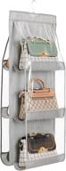 👜 hanging dust proof handbag organizer storage holder bag for wardrobe closet. ideal for purse clutch with 6 spacious pockets, perfect for organizing and storing women's handbags (grey) logo