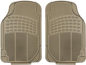 img 3 attached to FH Group F11306BEIGE-3ROW Floor Mat: Trimmable Heavy Duty 3 Row SUV All Weather 4pc Full Set - Beige