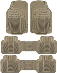 img 4 attached to FH Group F11306BEIGE-3ROW Floor Mat: Trimmable Heavy Duty 3 Row SUV All Weather 4pc Full Set - Beige