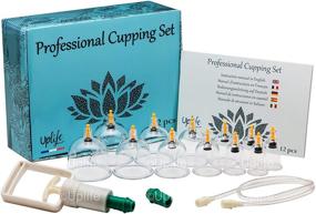 img 4 attached to 🔴 Uplife Chinese Cupping Therapy Set - 12 Vacuum Suction Cups with Pumping Handle for Anti Cellulite Massage, Back/Neck Pain Relief, Weight Loss, and Muscle Recovery