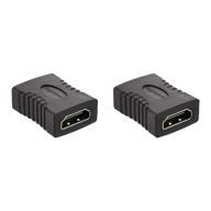 адаптер amazon basics hdmi female to female coupler - 2 шт., черный, размерами 29 x 22 мм. логотип