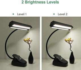 img 3 attached to GLORIOUS-LITE Music Stand Light - Clip-on Piano Light with 14 LED, 2 Brightness Levels, Battery Operated - Ideal for Piano, Travel, Desk, and Bed Headboard (Not Rechargeable)