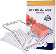 🔪 stainless steel kitchen slicer - perfect for spam, lunchmeat, cheese, eggs, butter, banana - 1 piece in color box logo