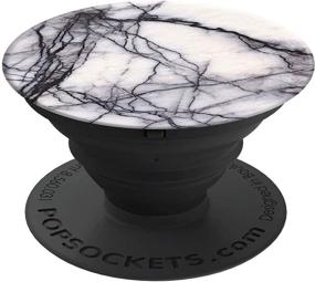 img 4 attached to 📱 Белый мраморный PopSockets: складная рукоятка и подставка для телефонов и планшетов