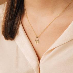 img 2 attached to 🔐 MOMOL Padlock Initial Necklace for Women, 18K Gold Plated Stainless Steel Letter Necklace Personalized Name Necklace for Girls