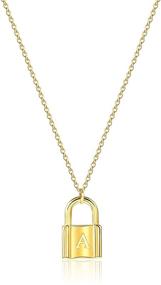 img 4 attached to 🔐 MOMOL Padlock Initial Necklace for Women, 18K Gold Plated Stainless Steel Letter Necklace Personalized Name Necklace for Girls