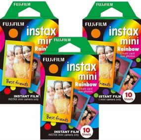 img 3 attached to 🌈 «Фотопленка Fujifilm Instax Mini Instant Rainbow», 10 листов, набор из 3 упаковок