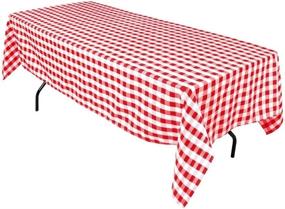 img 4 attached to 🌟 AB Volts Checkered Plastic Tablecloth: Durable & Stylish Protective Cover