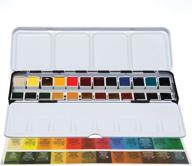 daniel smith extra fine watercolor half pan set: 🎨 24 colors + bonus 24 empty pans in metal box logo