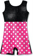 π€Έ gymnastics leotard biketard for girls with long sleeves, red hot pink and white polka dot design logo