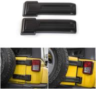 🔧 rt-tcz tailgate hinge cover spare tire rear door liftgate trim for 2007-2018 jeep wrangler jk & unlimited (carbon fiber, 2-pack): enhance your jeep's style and protection! logo