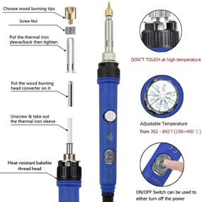 img 3 attached to 🔥 Advanced Wood Burning Kit: Pyrography Woodburning Tool with Adjustable Temperature/Soldering for Adult Artists