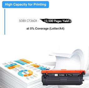 img 2 attached to 🖨️ TRUE IMAGE Compatible Toner Cartridge: HP 508X 508A CF360X CF360A Color Enterprise M553 M553dn M553n M553x MFP M577z M577f M577dn M577c M577 Printer Ink (Black, 1-Pack)