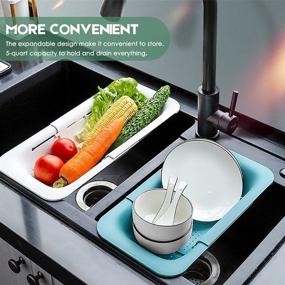 img 1 attached to 🥦 Convenient Collapsible Colander: Extendable Strainer for Fruits, Vegetables, Noodles, Pasta, and More - Space-Saver Over Sink Kitchen Drain Basket