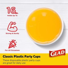 img 2 attached to 🔴 Everyday Use Sturdy Red Plastic Party Cups - Glad Everyday Disposable Plastic Cups, 16 Oz (100 Count)
