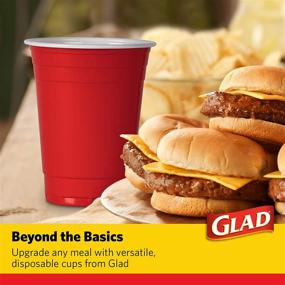 img 1 attached to 🔴 Everyday Use Sturdy Red Plastic Party Cups - Glad Everyday Disposable Plastic Cups, 16 Oz (100 Count)