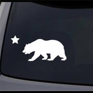 🐻 cali bear vinyl decal sticker - california republic, cali state - ideal for cars, trucks, vans, walls, laptop - white, 6 x 3 in - kcd172 logo
