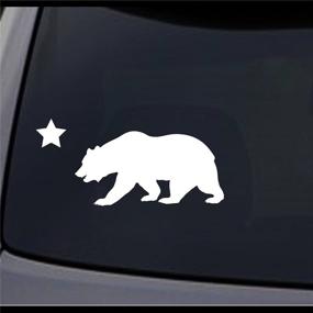 img 2 attached to 🐻 Виниловая наклейка Калифорнийского медведя - Республика Калифорния, штат Кали - Идеально подходит для автомобилей, грузовиков, фургонов, стен, ноутбука - Белый, 6 X 3 дюйма - KCD172