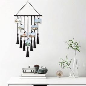 img 3 attached to Hanging Photo Display Macrame Wall Hanging - Stylish Boho Christmas Decor