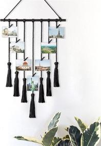 img 2 attached to Hanging Photo Display Macrame Wall Hanging - Stylish Boho Christmas Decor