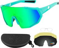 polarized sports sunglasses with interchangeable lenses for men and women - ideal for cycling, baseball, running, fishing, and golf logo